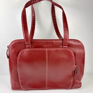 Bugatti Women’s Business/Laptop Tote Bag Burgundy Vegan Leather Never Used